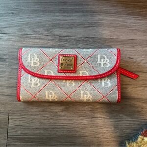 Dooney & Bourke Gray Wallet with Red Trim